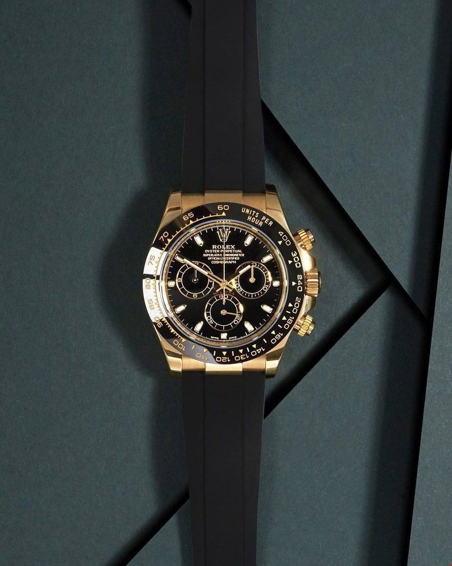 Rolex Daytona Cosmograph Premium Men's Watch | Oysterflex Strap & Black Bezel