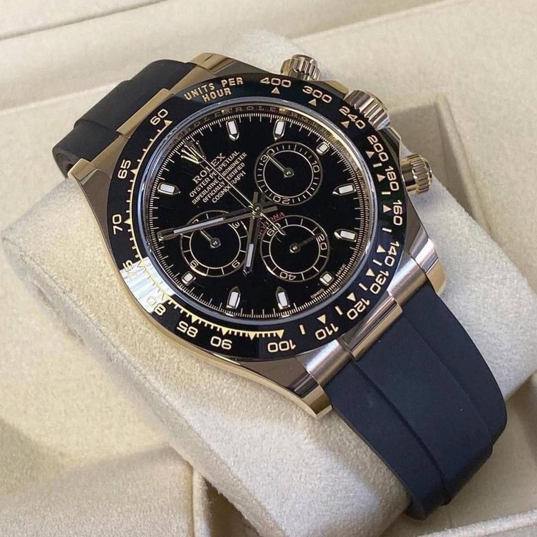 Rolex Daytona Cosmograph Premium Men's Watch | Oysterflex Strap & Black Bezel