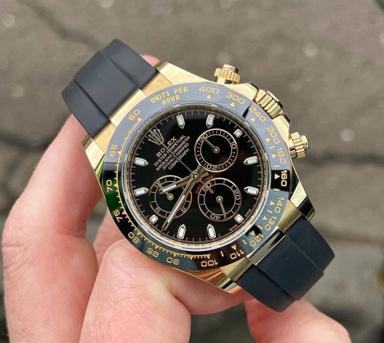 Rolex Daytona Cosmograph Premium Men's Watch | Oysterflex Strap & Black Bezel