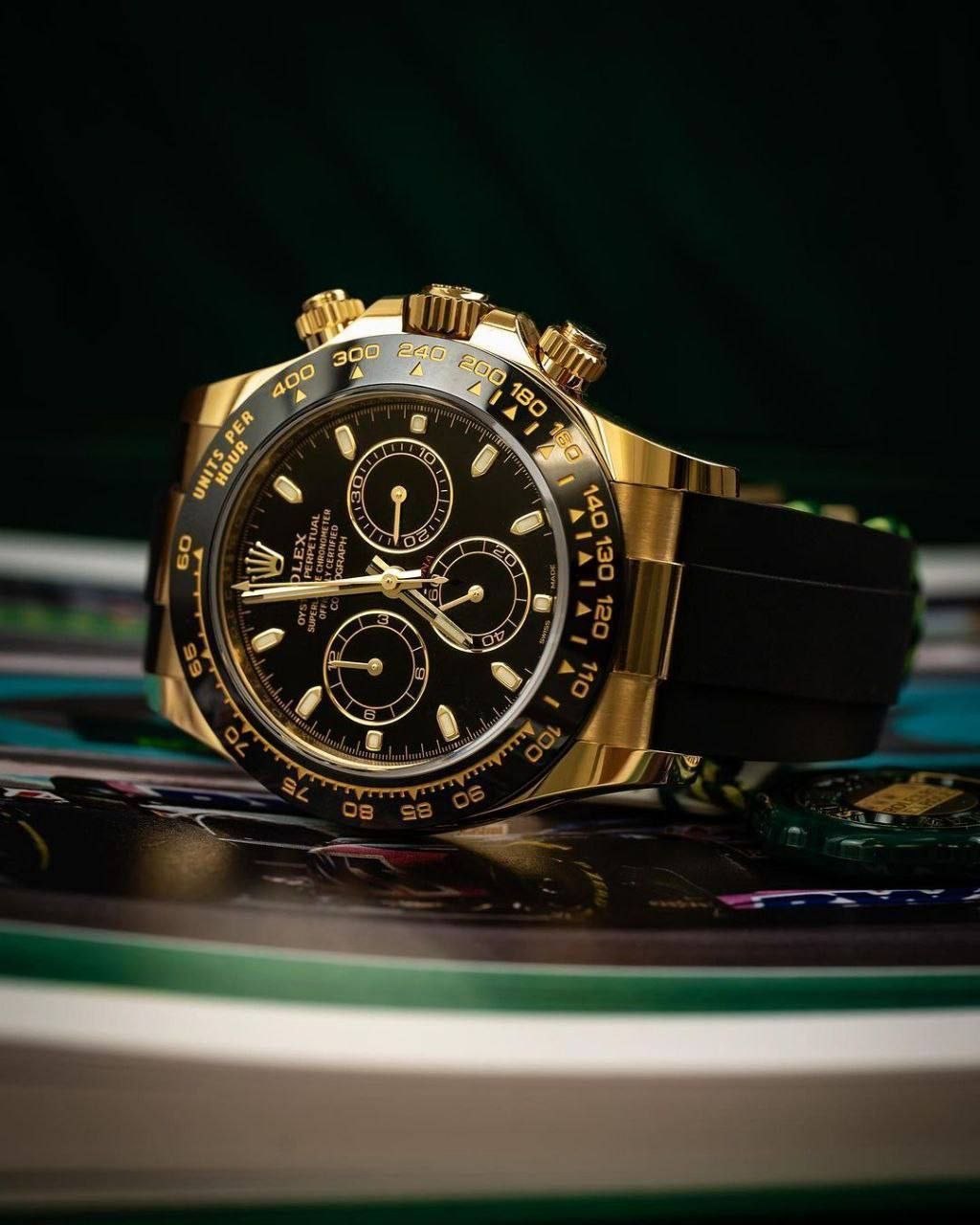 Rolex Daytona Cosmograph Premium Men's Watch | Oysterflex Strap & Black Bezel