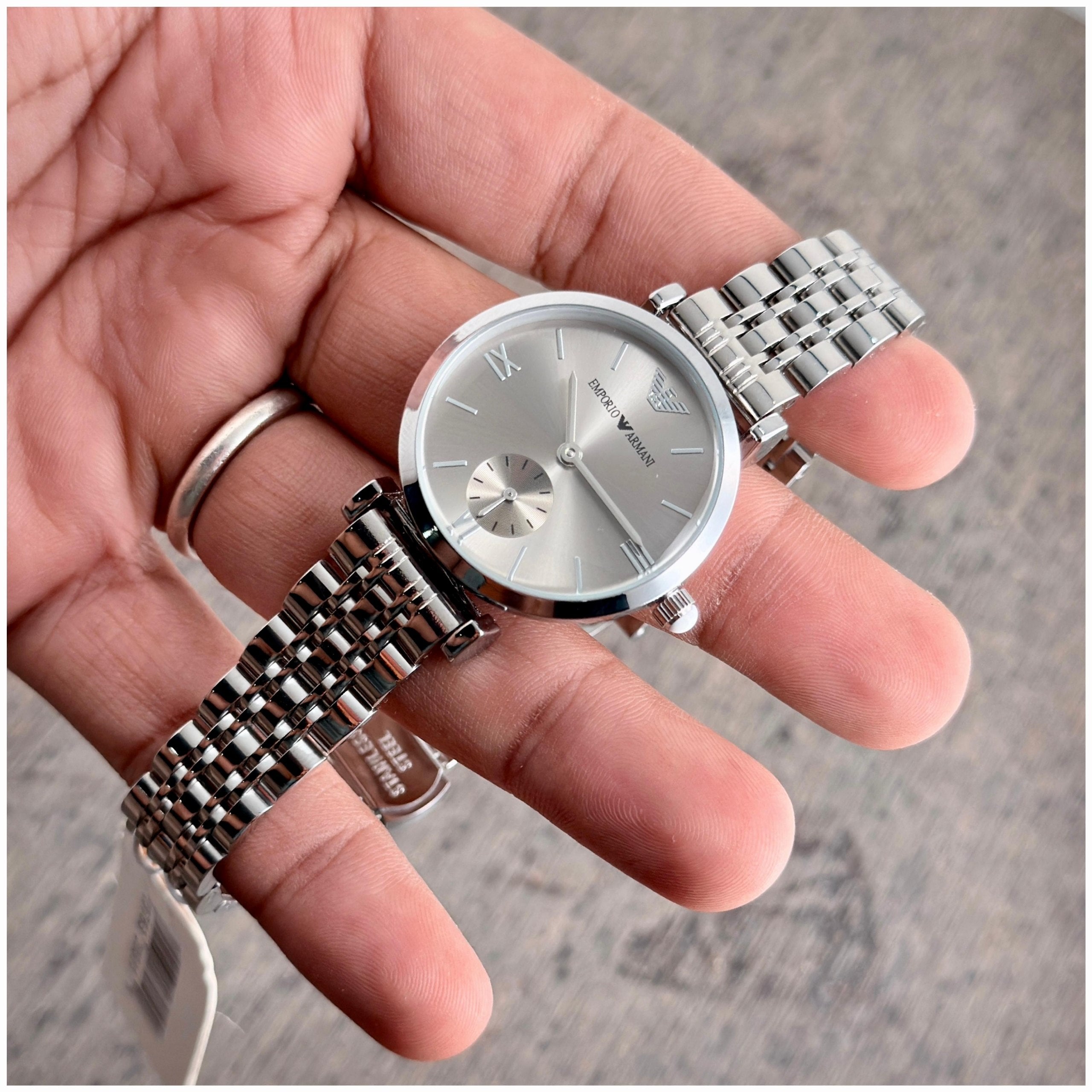 Emporio Armani Premium Silver Women's Watch | Mother of Pearl Dial