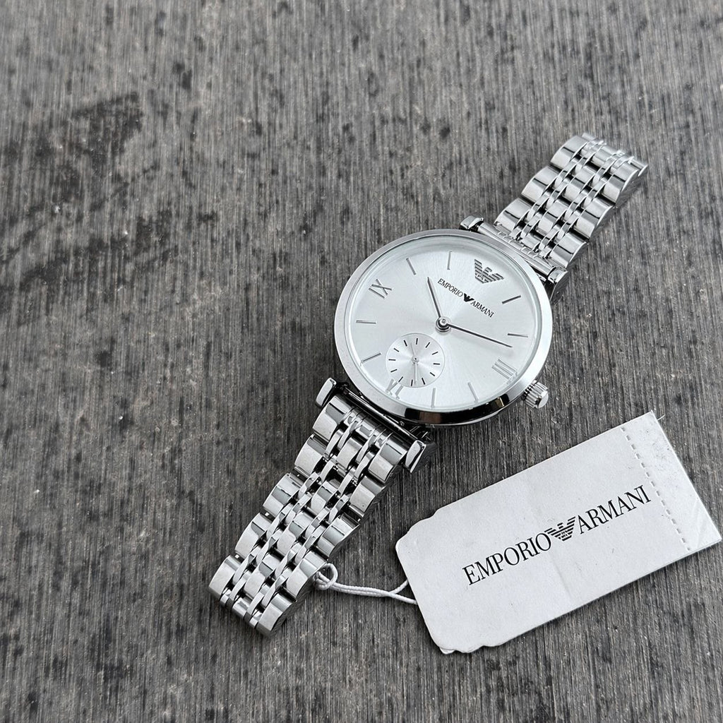 Emporio Armani Premium Silver Women's Watch | Mother of Pearl Dial