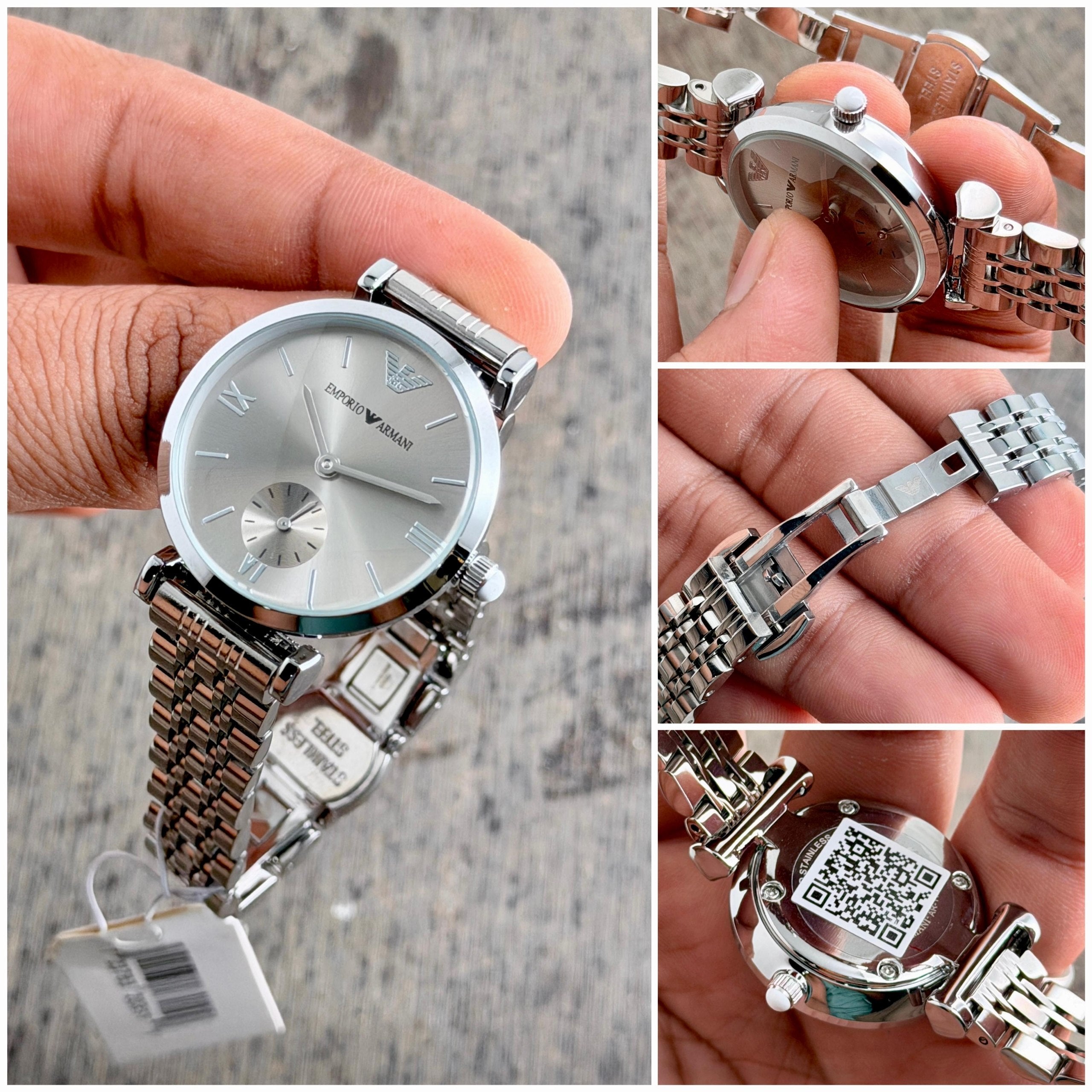 Emporio Armani Premium Silver Women's Watch | Mother of Pearl Dial
