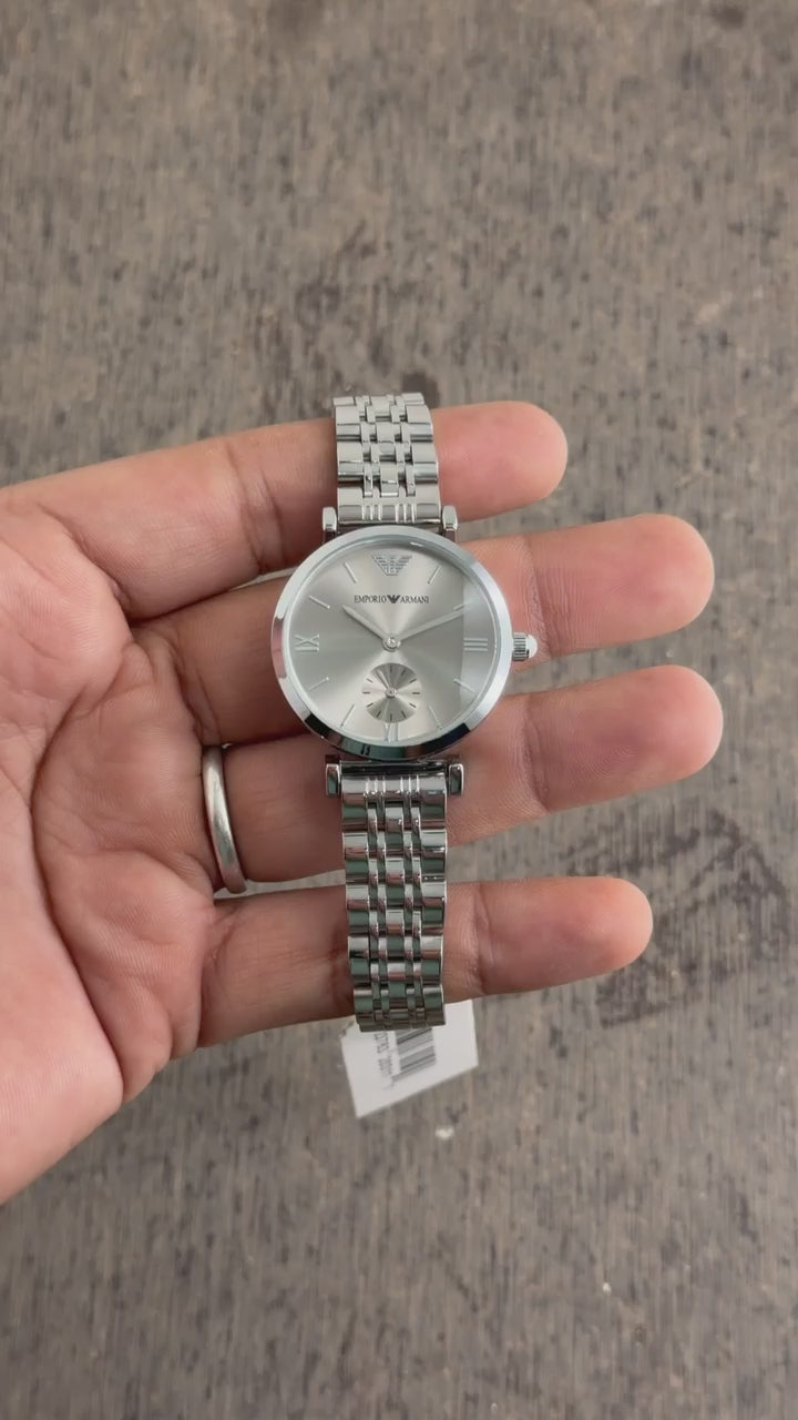 Emporio Armani Premium Silver Women's Watch | Mother of Pearl Dial